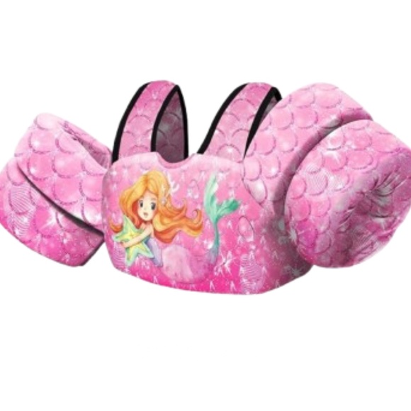 Chriffer Pink Mermaid Swim Vest Life Jacket for 33-55 Pounds - Picture 1 of 7